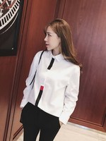 パイピングデザインシャツ/ホワイト