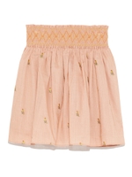 モチーフ刺繍ミニフレアスカート/NVY