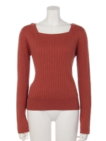 【Omekashi】スクエアネックRIBニット/ORG