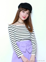 オフショルリブニット/ボーダー