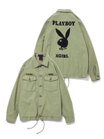 【X-girl×PLAYBOY】 BDU JACKET/オリーブ