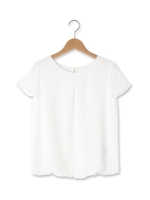 シアーチェックバルーンブラウス/サックス(090)