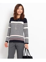 【HAPPY PRICE】ランダムボーダーソフトニット/イエロー系(330)