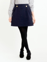 ダブル金釦台形スカパン/ネイビー
