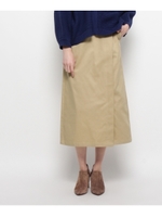 コットンデニムラップスカート/ベージュ(052)