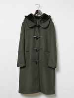 ラビットファーダッフルコート/カーキ