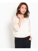 [L]〔洗える〕シアーボーダーブラウス/ライトベージュ(351)