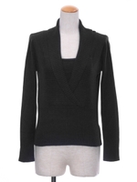 インナーレイヤードニットトップス/ブラック