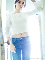 バックリボンオフショルブラウス/NV