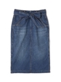 ベルト付デニムタイトスカート/ネイビー(120)