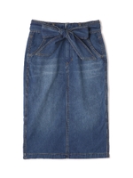 ベルト付デニムタイトスカート/ネイビー(120)