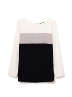 ソフトサテンブラウス/ネイビー(121)