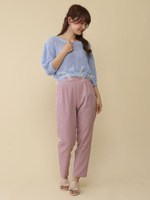 チュールリボンニットトップス/ピンク