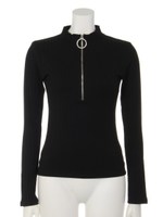 ボトルネックトップス/ネイビー