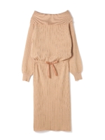 オフショルワイドリブワンピース/BK(010)