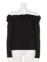 ケーブルオフショルknit TOP/WHT