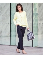 袖レース編みニットプルオーバー/オフホワイト(003)