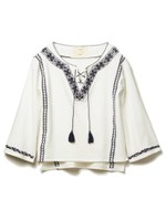 裏毛ペザントプルオーバー/ホワイト