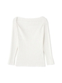 ボートネックレディニット/ホワイト(030)