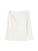 ボートネックレディニット/ホワイト(030)