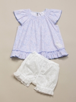 フラワープリントチュニック+ブルマset/ブルー