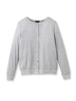 [L]綿シルクストライプカーディガン/ダークグレー(113)