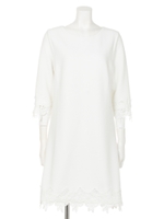 スカラップレースワンピ/ホワイト