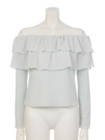 ダブルフリルオフショルTOP/MINT