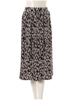 リーフ柄プリーツスカート/ネイビー