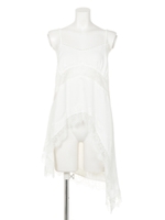 レースアシメキャミチュニック/ホワイト