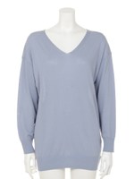 ハイツイストVネックニット/ピンク