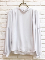 バックサテンブラウス/WHITE