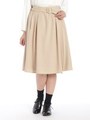 ラップベルト付ミディSK　2/ベージュ