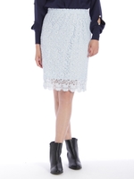 レーススカラップタイトスカート/ブラック