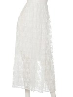 [GREED]FLORET EMBROIDERY Flare Skirt/WHITE