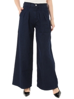 【AZUL by moussy】タックワイドデニムII/NVY