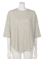 【BED&BREAKFAST】SILK NEP Crew Neck Tops/GRAY