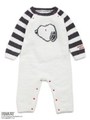 【PEANUTS】ジャガードbabyロンパース/GRY