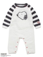 【PEANUTS】ジャガードbabyロンパース/GRY