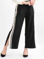 サイドラインワイドパンツ/L/ベージュ