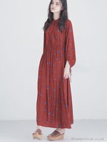 プリントマキシワンピース/レンガ