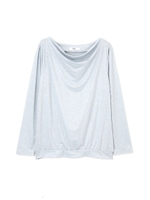 ラメ天竺ドレープカットソー/ブルー(110)