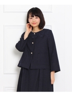 スラブツイードレースジャケット/ブルー系(095)