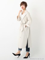 タイプライターロングトレンチ/ライトグレー