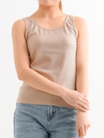 箔テレコタンクトップ/グレージュ