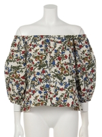 retro flower オフショルBL/ブラック