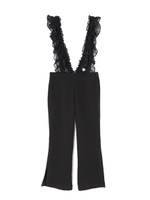 フリル付きオールインワン/ブラック