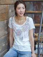 カリフォルニア綿 NATIVE NECKLACE Tシャツ/キナリ