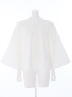 フレア袖オフショルブラウス/ベージュ