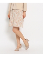 フラワージャガードスカート/レッド(162)